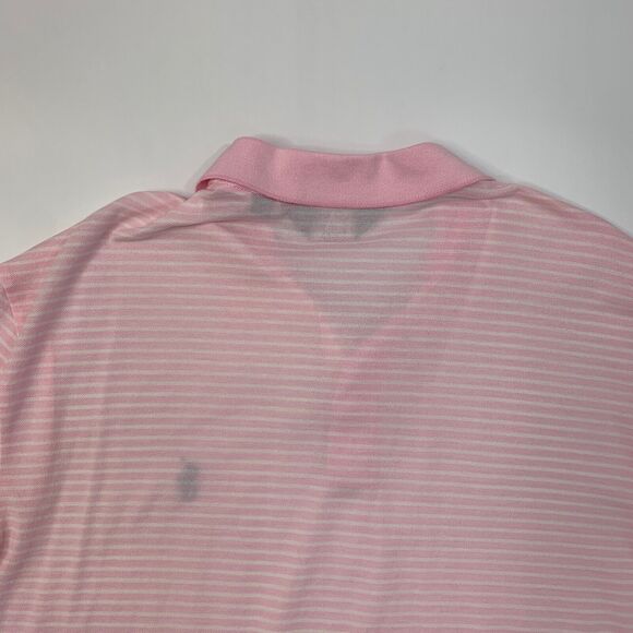 Ralph Lauren Polo Golf Shirt Mens XL Extra Large Pro Fit Pink White Striped - Picture 7 of 9